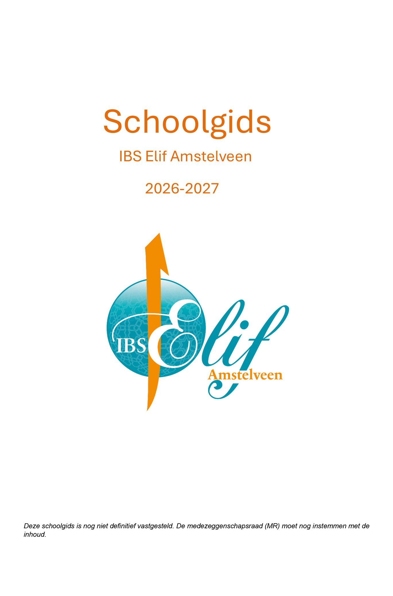 Schoolgids Elif Amstelveen 2026 - 2027